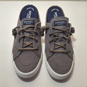 Sperry Crest Vibe Canvas Mule Sneaker Grey 7.5